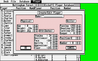 Kick Off II Final Whistle Team Editor atari screenshot